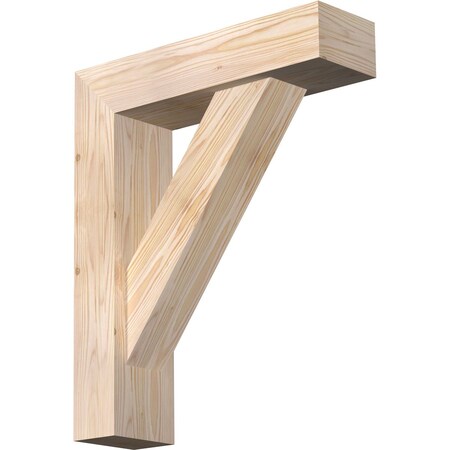 Ekena Millwork Traditional Block Smooth Bracket w/ Offset Brace, Douglas Fir, 5 1/2"W x 20"D x 24"H BKT0604X20X24TRA05SDF